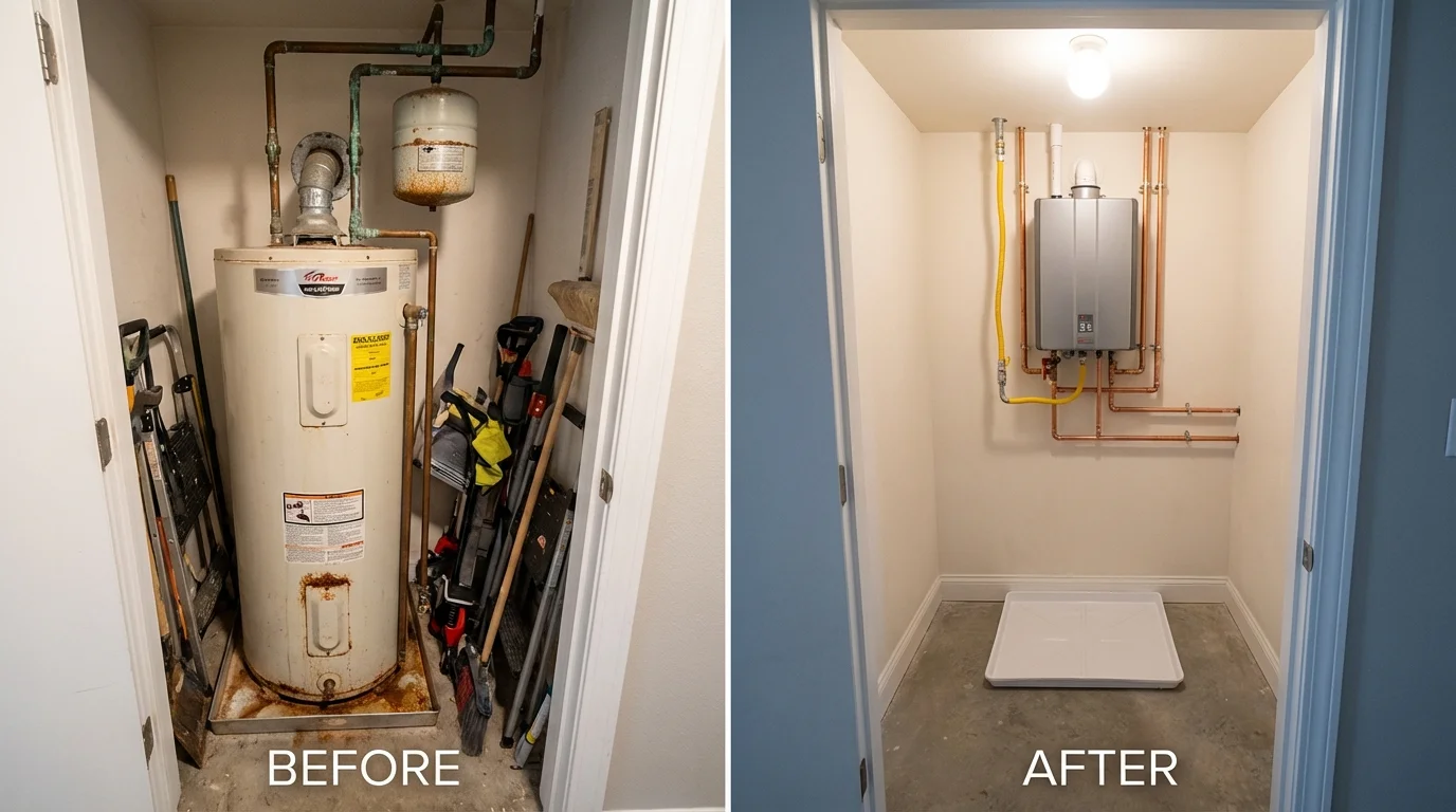 Tank water heater versus wall-mounted tankless unit comparison for Sylvania, AL homeowners